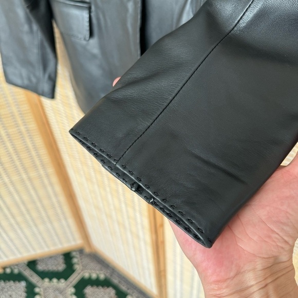 Brook Brothers 100% lamb leather black super soft, one button, size L - Picture 7 of 16